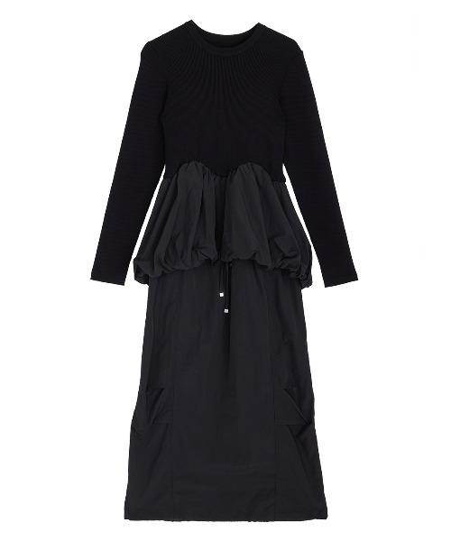 BALLOON DETAIL KNIT DOCKING DRESS（ワンピース）｜Ameri（アメリ）の