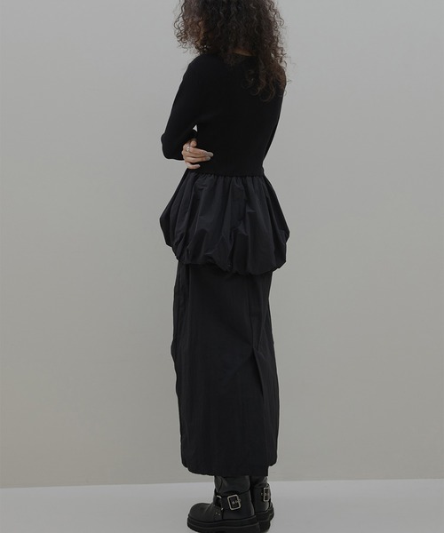 セール】BALLOON DETAIL KNIT DOCKING DRESS（ワンピース）｜Ameri