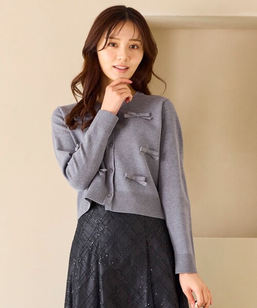 Feroux（フェルゥ）の「リボンディテール カーディガン（カーディガン/ボレロ・レディース・アイボリー系/グレー系/レッド系・F）」の15枚目の写真