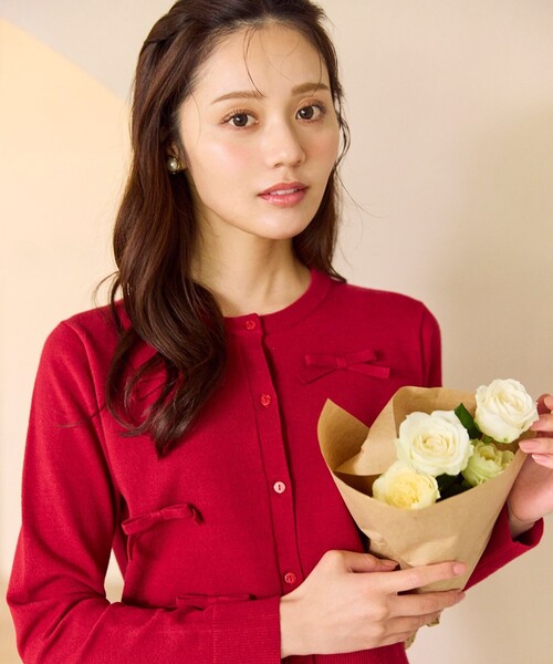 Feroux（フェルゥ）の「リボンディテール カーディガン（カーディガン/ボレロ・レディース・アイボリー系/グレー系/レッド系・F）」の20枚目の写真
