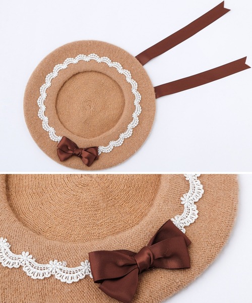 セール】リボンレースベレー帽（ハンチング/ベレー帽）｜Catherine