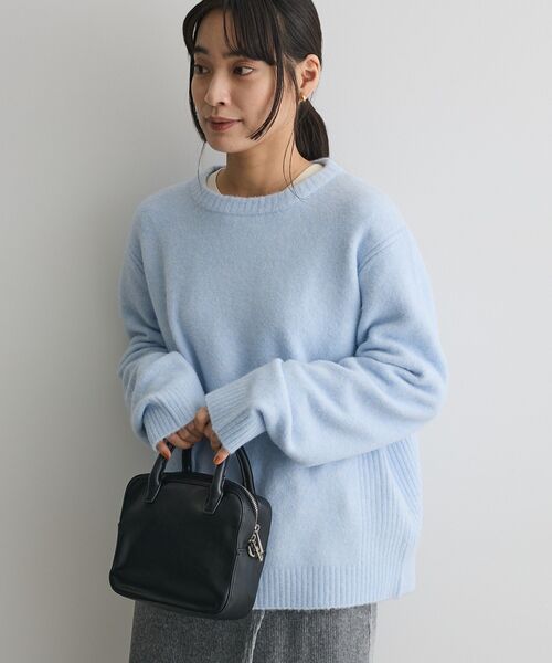 CRAFT STANDARD BOUTIQUE（クラフトスタンダードブティック）の「起毛クルーネックニットプルオーバー＜ハンドウォッシャブル＞◆（ニット/セーター・レディース・ダークグレー/イエロー/ライトブルー/ライトグレー・FREE）」の6枚目の写真