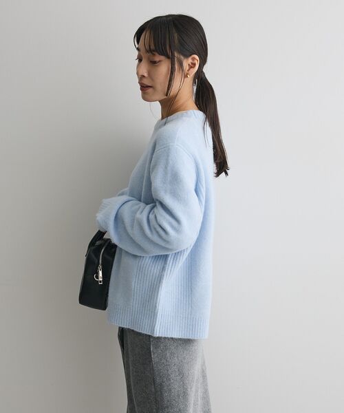 CRAFT STANDARD BOUTIQUE（クラフトスタンダードブティック）の「起毛クルーネックニットプルオーバー＜ハンドウォッシャブル＞◆（ニット/セーター・レディース・ダークグレー/イエロー/ライトブルー/ライトグレー・FREE）」の8枚目の写真