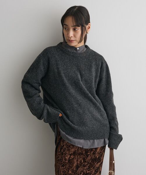 CRAFT STANDARD BOUTIQUE（クラフトスタンダードブティック）の「起毛クルーネックニットプルオーバー＜ハンドウォッシャブル＞◆（ニット/セーター・レディース・ダークグレー/イエロー/ライトブルー/ライトグレー・FREE）」の14枚目の写真