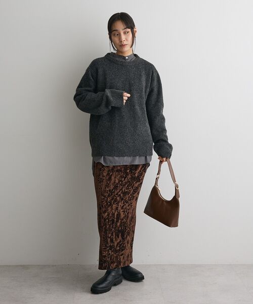 CRAFT STANDARD BOUTIQUE（クラフトスタンダードブティック）の「起毛クルーネックニットプルオーバー＜ハンドウォッシャブル＞◆（ニット/セーター・レディース・ダークグレー/イエロー/ライトブルー/ライトグレー・FREE）」の19枚目の写真