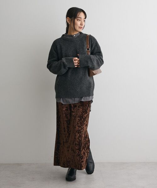 CRAFT STANDARD BOUTIQUE（クラフトスタンダードブティック）の「起毛クルーネックニットプルオーバー＜ハンドウォッシャブル＞◆（ニット/セーター・レディース・ダークグレー/イエロー/ライトブルー/ライトグレー・FREE）」の20枚目の写真