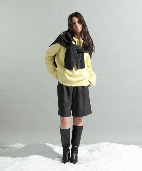 CRAFT STANDARD BOUTIQUE（クラフトスタンダードブティック）の「起毛クルーネックニットプルオーバー＜ハンドウォッシャブル＞◆（ニット/セーター・レディース・ダークグレー/イエロー/ライトブルー/ライトグレー・FREE）」の22枚目の写真