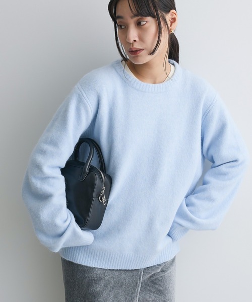 CRAFT STANDARD BOUTIQUE（クラフトスタンダードブティック）の「起毛クルーネックニットプルオーバー＜ハンドウォッシャブル＞◆（ニット/セーター・レディース・ダークグレー/イエロー/ライトブルー/ライトグレー・FREE）」の4枚目の写真