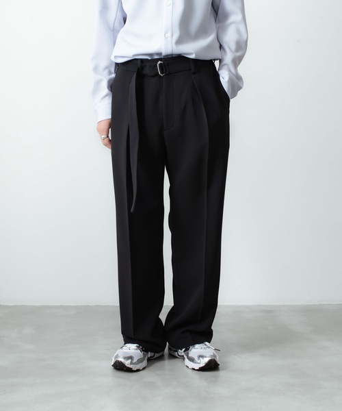 ATTACHMENT（アタッチメント）の「PE ストレッチ ダブルクロス ベルテッド ストレートトラウザーズ / PE STRETCH DOUBLE CLOTH BELTED STRAIGHT TROUSERS（スラックス・メンズ・ダークブラウン/ライトグレー/ブラック・3/2/1）」の10枚目の写真