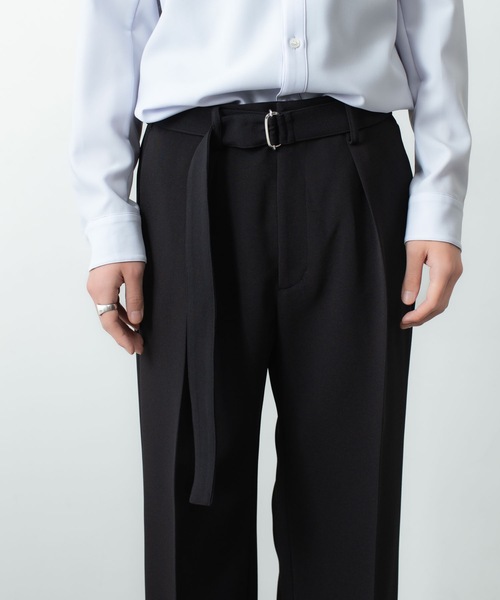ATTACHMENT（アタッチメント）の「PE ストレッチ ダブルクロス ベルテッド ストレートトラウザーズ / PE STRETCH DOUBLE CLOTH BELTED STRAIGHT TROUSERS（スラックス・メンズ・ダークブラウン/ライトグレー/ブラック・3/2/1）」の13枚目の写真