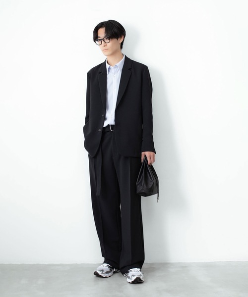 ATTACHMENT（アタッチメント）の「PE ストレッチ ダブルクロス ベルテッド ストレートトラウザーズ / PE STRETCH DOUBLE CLOTH BELTED STRAIGHT TROUSERS（スラックス・メンズ・ダークブラウン/ライトグレー/ブラック・3/2/1）」の16枚目の写真
