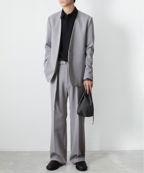 ATTACHMENT（アタッチメント）の「PE ストレッチ ダブルクロス ベルテッド ストレートトラウザーズ / PE STRETCH DOUBLE CLOTH BELTED STRAIGHT TROUSERS（スラックス・メンズ・ダークブラウン/ライトグレー/ブラック・3/2/1）」の9枚目の写真