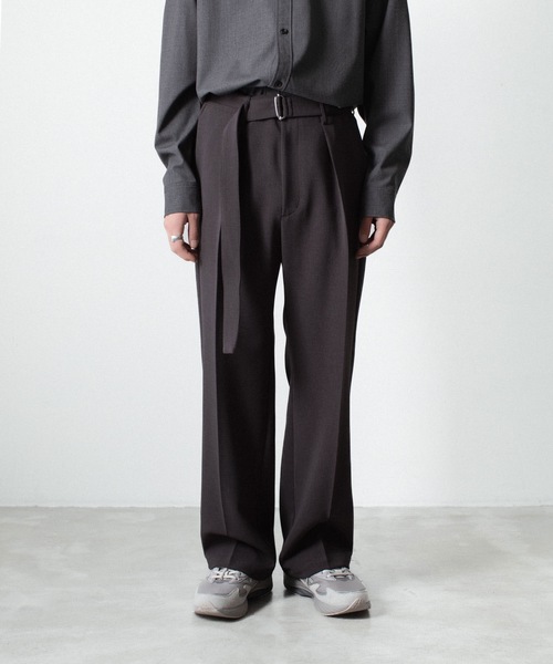 ATTACHMENT（アタッチメント）の「PE ストレッチ ダブルクロス ベルテッド ストレートトラウザーズ / PE STRETCH DOUBLE CLOTH BELTED STRAIGHT TROUSERS（スラックス・メンズ・ダークブラウン/ライトグレー/ブラック・3/2/1）」の17枚目の写真