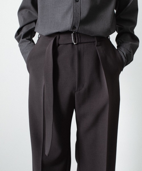 ATTACHMENT（アタッチメント）の「PE ストレッチ ダブルクロス ベルテッド ストレートトラウザーズ / PE STRETCH DOUBLE CLOTH BELTED STRAIGHT TROUSERS（スラックス・メンズ・ダークブラウン/ライトグレー/ブラック・3/2/1）」の20枚目の写真