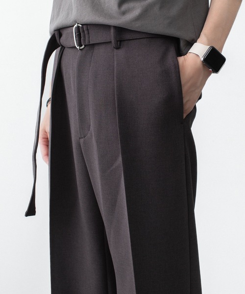 ATTACHMENT（アタッチメント）の「PE ストレッチ ダブルクロス ベルテッド ストレートトラウザーズ / PE STRETCH DOUBLE CLOTH BELTED STRAIGHT TROUSERS（スラックス・メンズ・ダークブラウン/ライトグレー/ブラック・3/2/1）」の10枚目の写真