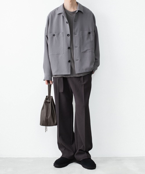 ATTACHMENT（アタッチメント）の「PE ストレッチ ダブルクロス ベルテッド ストレートトラウザーズ / PE STRETCH DOUBLE CLOTH BELTED STRAIGHT TROUSERS（スラックス・メンズ・ダークブラウン/ライトグレー/ブラック・3/2/1）」の12枚目の写真