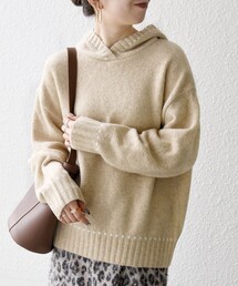 SHIPS any | SHIPS any:〈手洗い可能〉ステッチ デザイン フーディー ルーズ ニット(ニット/セーター)