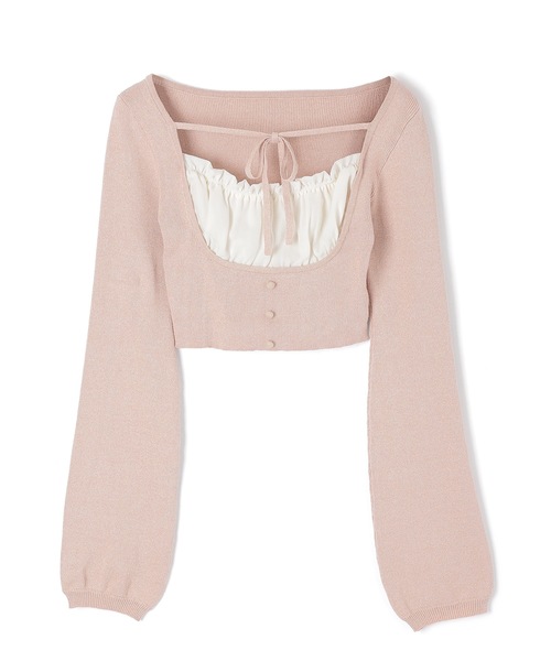 M DOLLY（エムドリー）の「*M DOLLY original* front ribbon Serafina knit tops/フロントリボンセラフィナニットトップス（ニット/セーター・レディース・ブラック/ベージュ・FREE）」の16枚目の写真