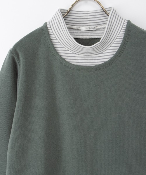 Honeys（ハニーズ）の「【ハニぽか】レイヤード風トップス（スウェット・レディース・ピンク/グリーン/ネイビー/スミクロ・M/LL/L）」の22枚目の写真