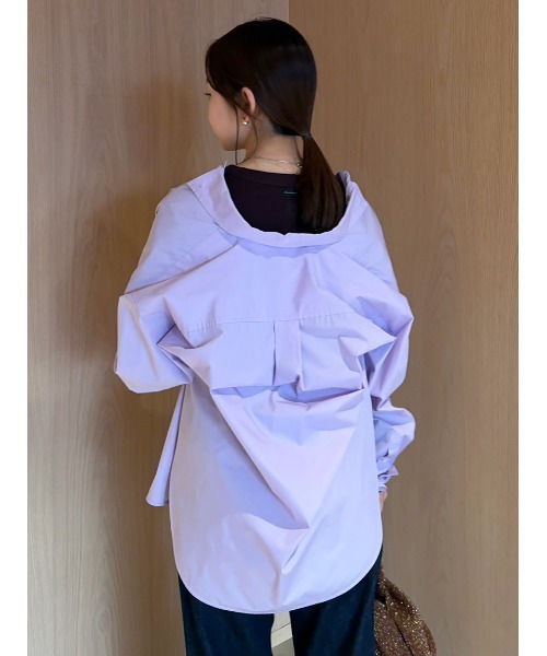 Mila Owen（ミラオーウェン）の「キャンペーンシャツ（シャツ/ブラウス・レディース・ホワイト/ブラウン/ラベンダー/ターコイズブルー/ブルー・F）」の21枚目の写真