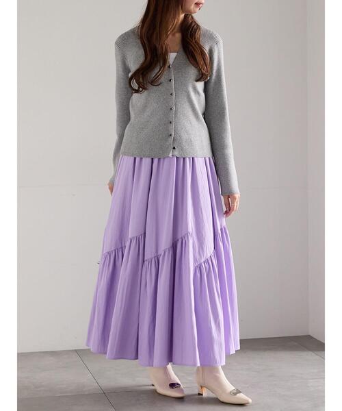 Te chichi（テチチ）の「ウェーブメタル釦Vネックリブカーディガン（カーディガン/ボレロ・レディース・レッド/ブロンズ/ネイビー/シルバー・F）」の5枚目の写真