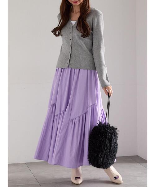 Te chichi（テチチ）の「ウェーブメタル釦Vネックリブカーディガン（カーディガン/ボレロ・レディース・レッド/ブロンズ/ネイビー/シルバー・F）」の6枚目の写真