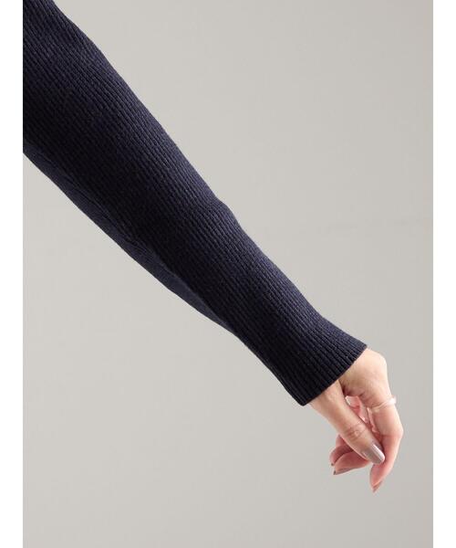 Te chichi（テチチ）の「ウェーブメタル釦Vネックリブカーディガン（カーディガン/ボレロ・レディース・レッド/ブロンズ/ネイビー/シルバー・F）」の20枚目の写真