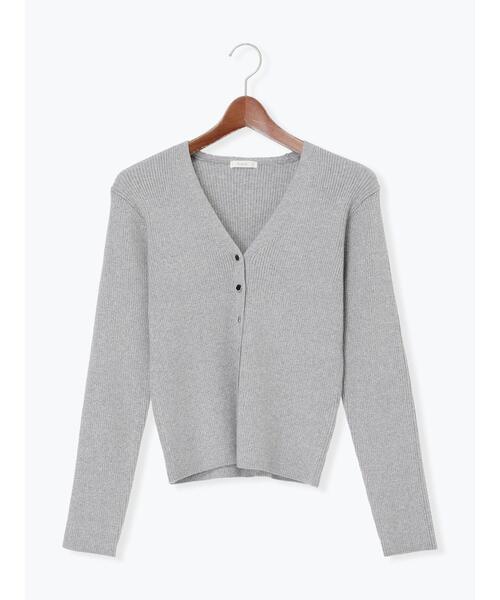 Te chichi（テチチ）の「ウェーブメタル釦Vネックリブカーディガン（カーディガン/ボレロ・レディース・レッド/ブロンズ/ネイビー/シルバー・F）」の21枚目の写真