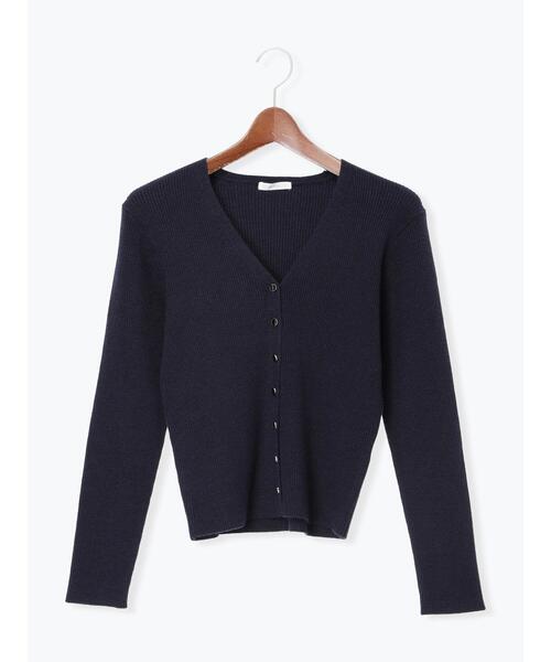 Te chichi（テチチ）の「ウェーブメタル釦Vネックリブカーディガン（カーディガン/ボレロ・レディース・レッド/ブロンズ/ネイビー/シルバー・F）」の22枚目の写真