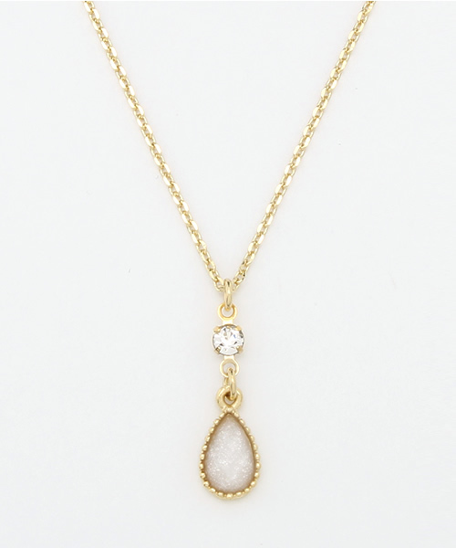 チャイハネ（チャイハネ）の「【チャイハネ】カラーティアーズネックレス（ネックレス・レディース・アクア/ホワイト/グリーン/サーモンピンク/ワインレッド/ブラック/ダークパープル/パープル/イエロー/ブラウン・FREE）」の2枚目の写真