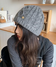 leune（ルネ）の「ハートプレート付きニットビーニー（ニットキャップ/ビーニー）」