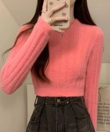 モヘアタッチショート丈ニット