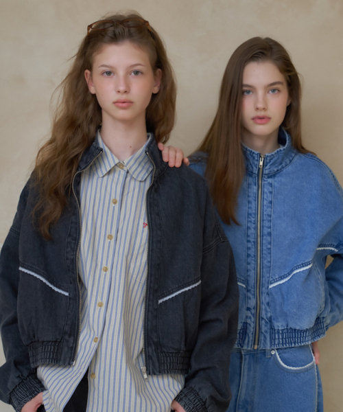 RONRON(ロンロン)の「TORCHON LACE BLOUSON ZIP UP DENIM JACKET BLACK(デニムジャケット・レディース・その他・FREE)」の4枚目の写真
