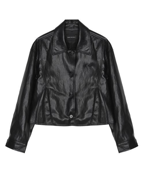 NICK&NICOLE(ニックアンドニコール)の「CUTING LINE LEATHER JACKET_BLACK(ライダースジャケット・レディース・その他・FREE)」の2枚目の写真