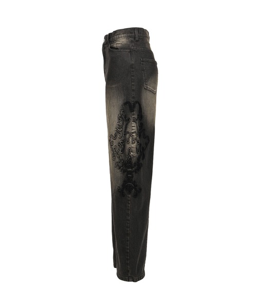 VIVAMUS(ヴィヴァムス)の「DENIM LACE PANTS(その他パンツ・レディース・ブルー/ブラック・3/2/1)」の4枚目の写真