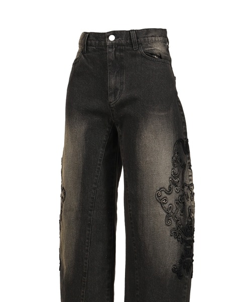 VIVAMUS(ヴィヴァムス)の「DENIM LACE PANTS(その他パンツ・レディース・ブルー/ブラック・3/2/1)」の5枚目の写真