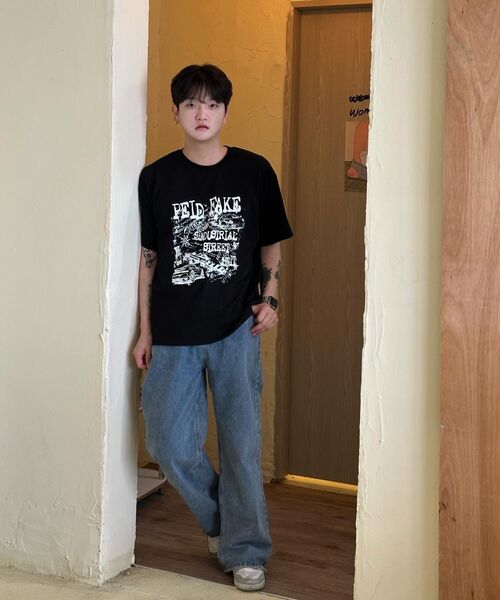 AGOD(エージーオーディー)の「イージーワイドデニムパンツ【ミディアムブルー】(デニムパンツ・レディース・その他・MEDIUM/LARGE/X-LARGE/X-SMALL/SMALL)」の13枚目の写真