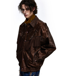 メンズのジャケット/アウター（ブラウン/茶色系・フリンジ