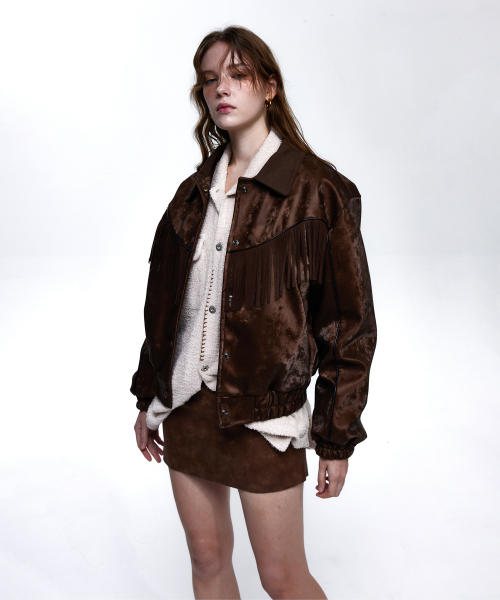 RSSC（アールエスエスシー）の「SUEDE FRINGE LEATHER JUMPER - BROWN（ライダースジャケット・レディース・ブラウン・1/2/0）」の7枚目の写真