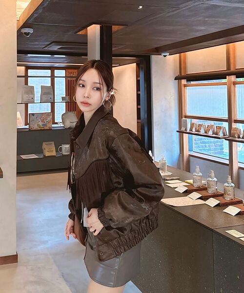RSSC（アールエスエスシー）の「SUEDE FRINGE LEATHER JUMPER - BROWN（ライダースジャケット・レディース・ブラウン・1/2/0）」の19枚目の写真