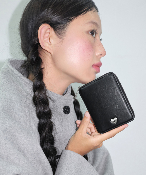 HEARTY ZIPPER MULTI WALLET - BLACK（札入れ/マネークリップ