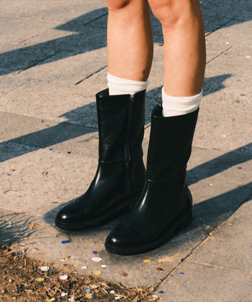 ラウンドトウワイドミドルブーツ412246023 (3.5cm/1カラー)