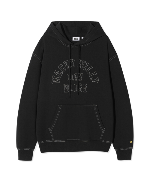 Wacky WiLLy(ワッキーウィリー)の「タイポグラフィックステッチフードスウェットブラック(パーカー・レディース・その他・SMALL/MEDIUM/LARGE/X-LARGE)」の1枚目の写真