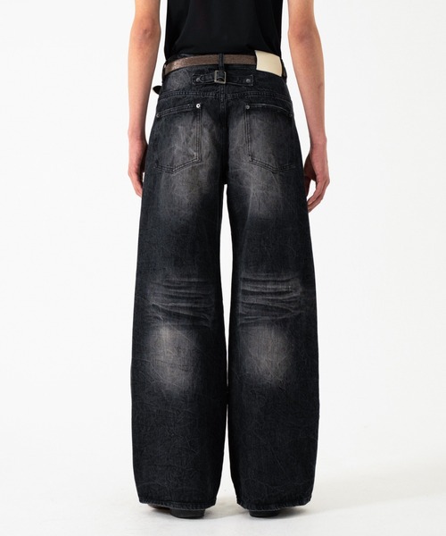 CRUSH FADE SIDE SEEM BOOTS CUT JEANS / クラッシュフェードサイド