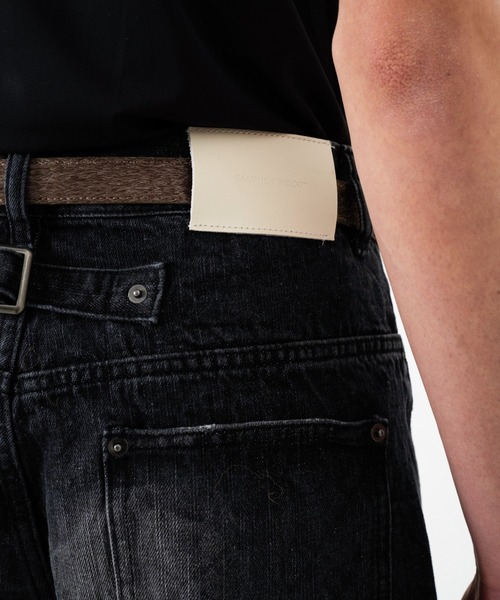 Camphor wood（カンファーウッド）の「CRUSH FADE SIDE SEEM BOOTS CUT JEANS / クラッシュフェードサイドシームブーツカットデニム（デニムパンツ・メンズ・インディゴブルー/ブラック・SMALL/MEDIUM/LARGE）」の9枚目の写真