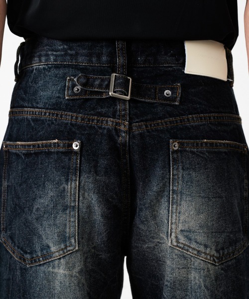 Camphor wood（カンファーウッド）の「CRUSH FADE SIDE SEEM BOOTS CUT JEANS / クラッシュフェードサイドシームブーツカットデニム（デニムパンツ・メンズ・インディゴブルー/ブラック・SMALL/MEDIUM/LARGE）」の17枚目の写真