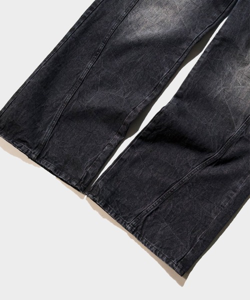 CRUSH FADE SIDE SEEM BOOTS CUT JEANS / クラッシュフェードサイド