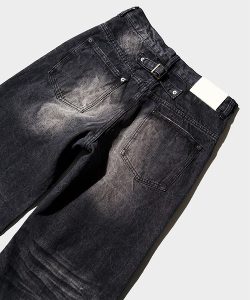 CRUSH FADE SIDE SEEM BOOTS CUT JEANS / クラッシュフェードサイド