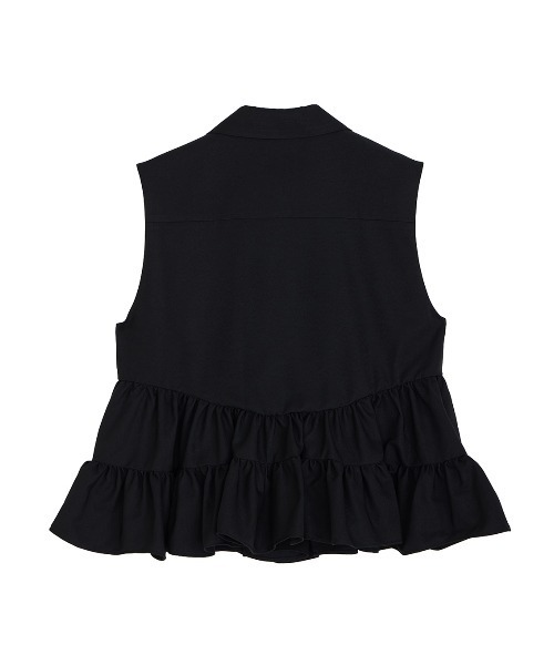 Ameri（アメリ）の「UND CURVE LINE FRILL VEST（ベスト・レディース・ブラウン/ブラック/ライトブルー・SMALL/MEDIUM）」の22枚目の写真