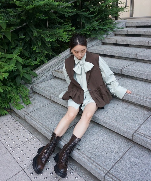 AMERI / TWINKLE CURVE VEST グレー AMERI / TWINKLE CURVE VEST グレー AMERI☆ TWINKLE CURVE VEST AMERI